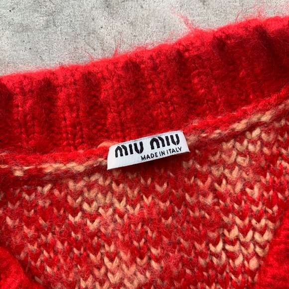 Miu Miu Oversized Argyle Pattern Sweater - Picture 2 of 4